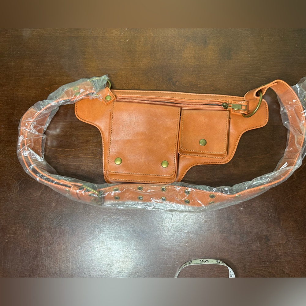 Festival bag!! - Tan Faux Leather Belt Bag